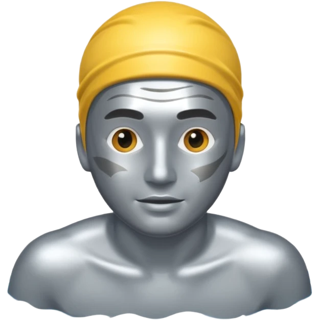 Um homem nadando todo prateado emoji