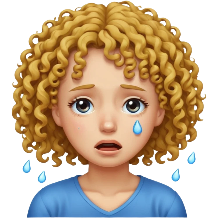ragazza capelli ricci piange emoji