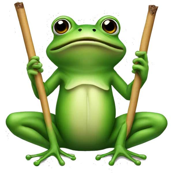 Frog with blunt emoji