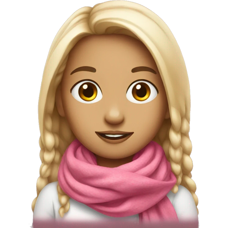 Girl with pink scarf emoji