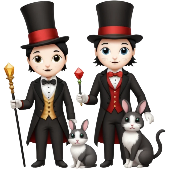 magician couple and th@ClashOfClansShopNo1eir pet cat emoji
