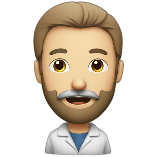 man with beard fighting a virus emoji