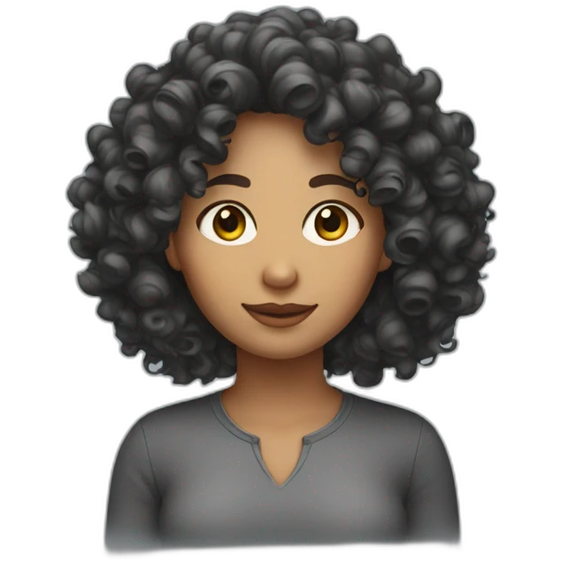 curly hair woman cyring emoji