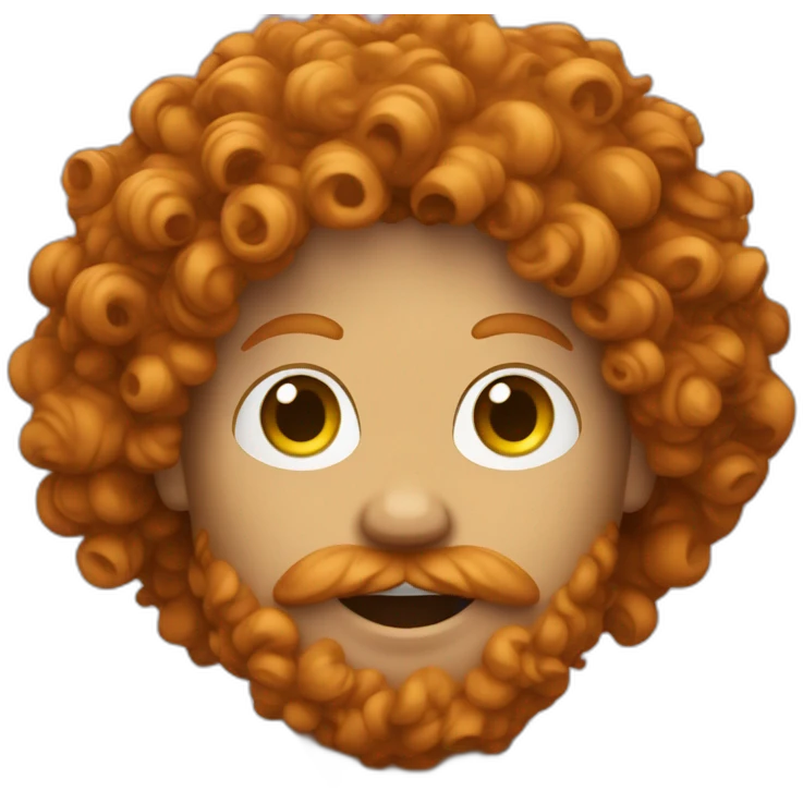Curly ginger with a white fax of hair emoji