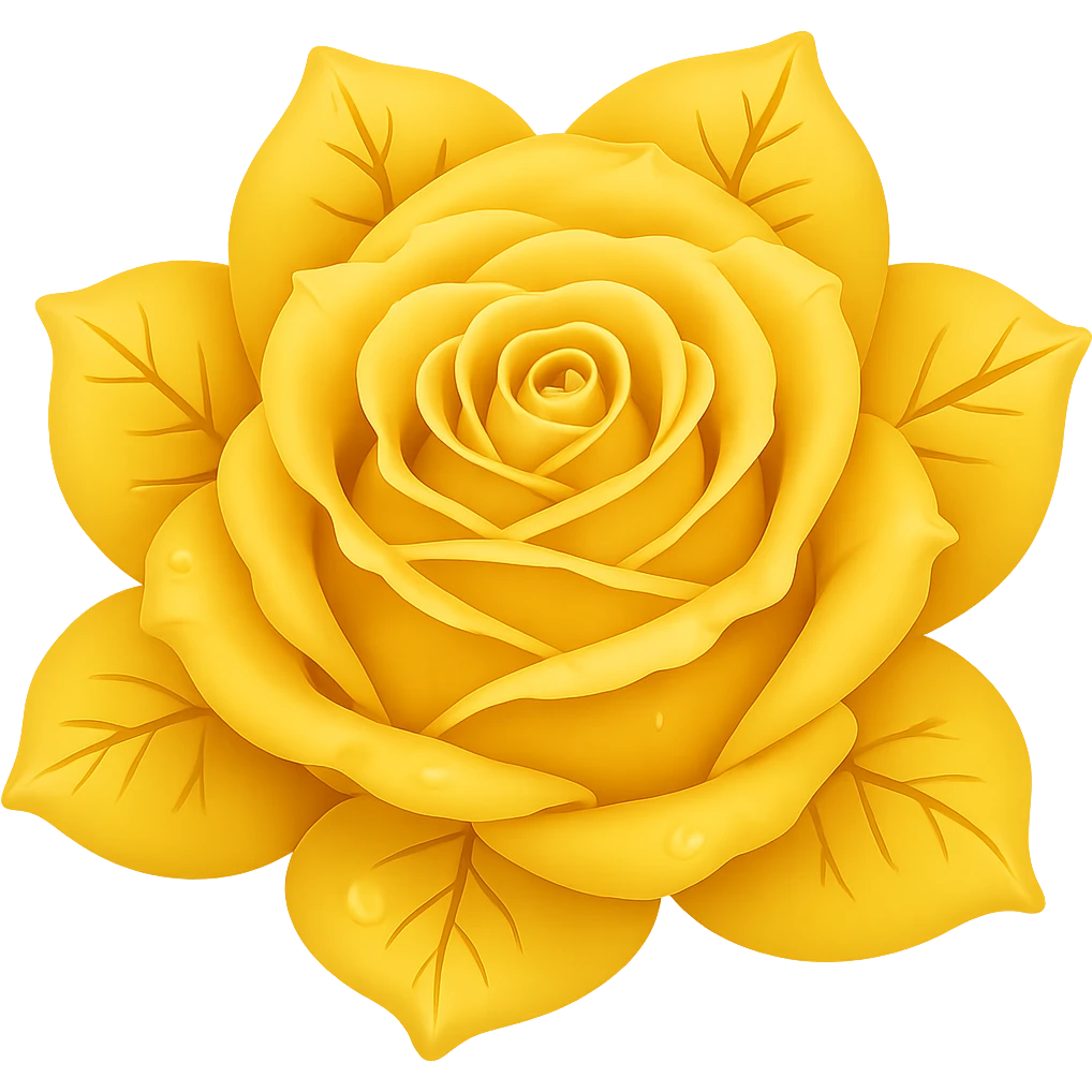 Make the blue icy rose yellow in the style of emoji, keeping the emoji style look and no background. emoji