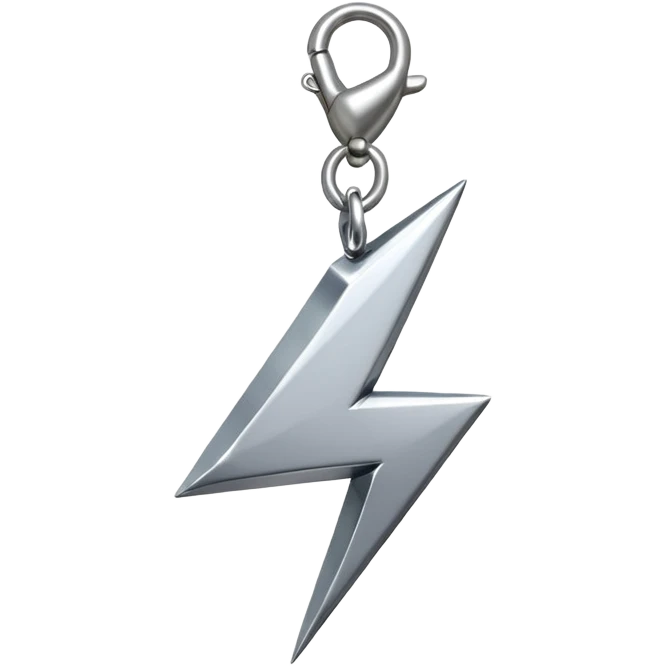silver lightning shape charm emoji