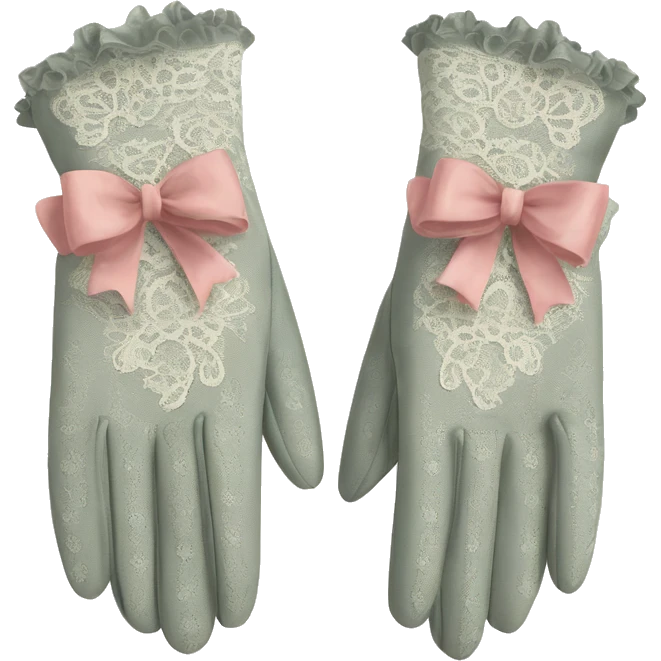 vintage rococo lace gloves with bows and frills emoji