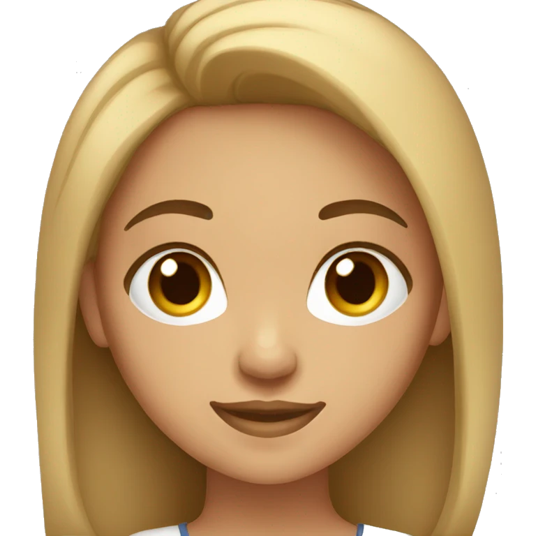 a light skin girl with brown eye smiling  emoji