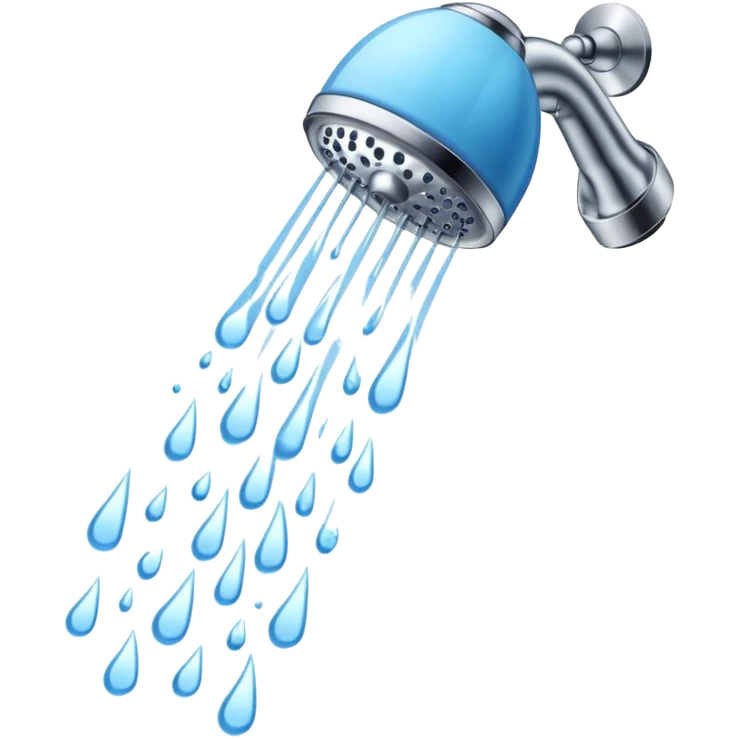 showerhead with icy blue water emoji