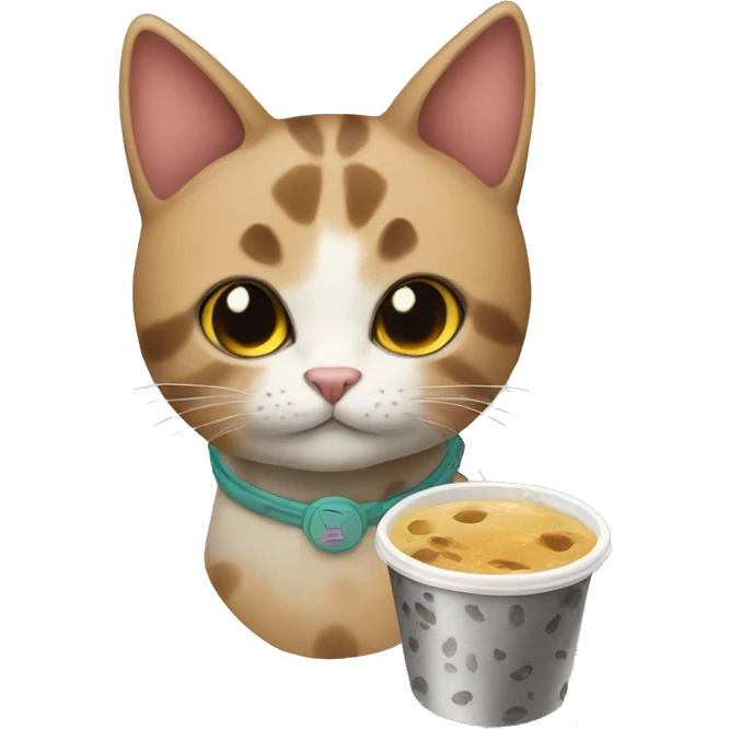 cat with boba emoji