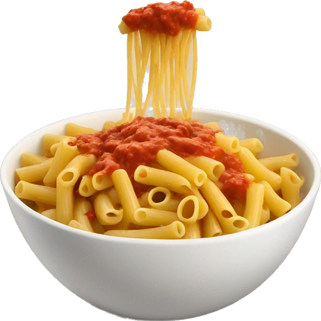 Pasta with sauce in bowl  emoji