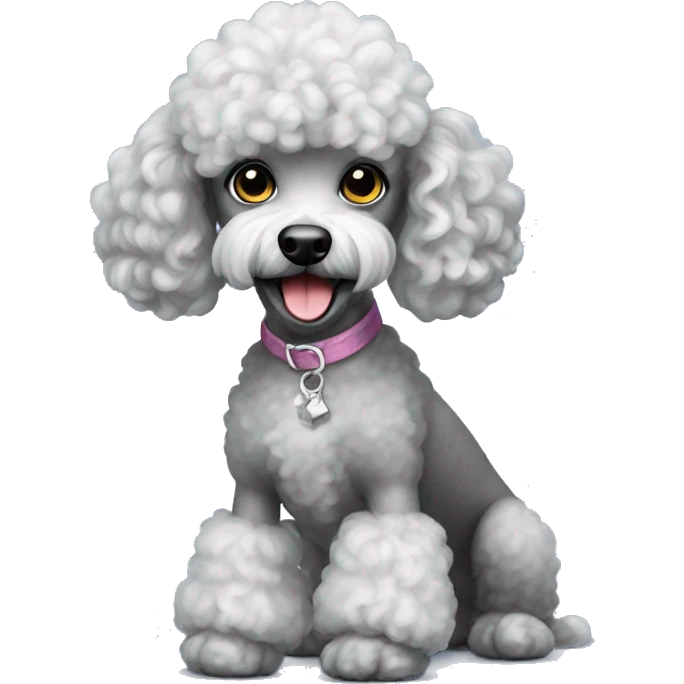 Silver miniature poodle emoji