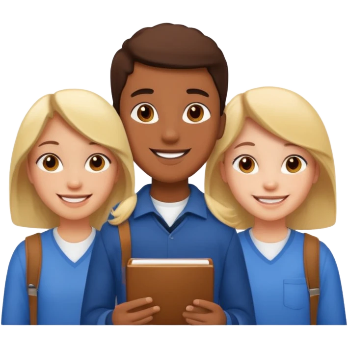 tres estudiantes felices  emoji