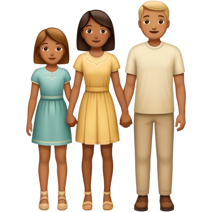 traditional family with two parents and two children holding hands emoji