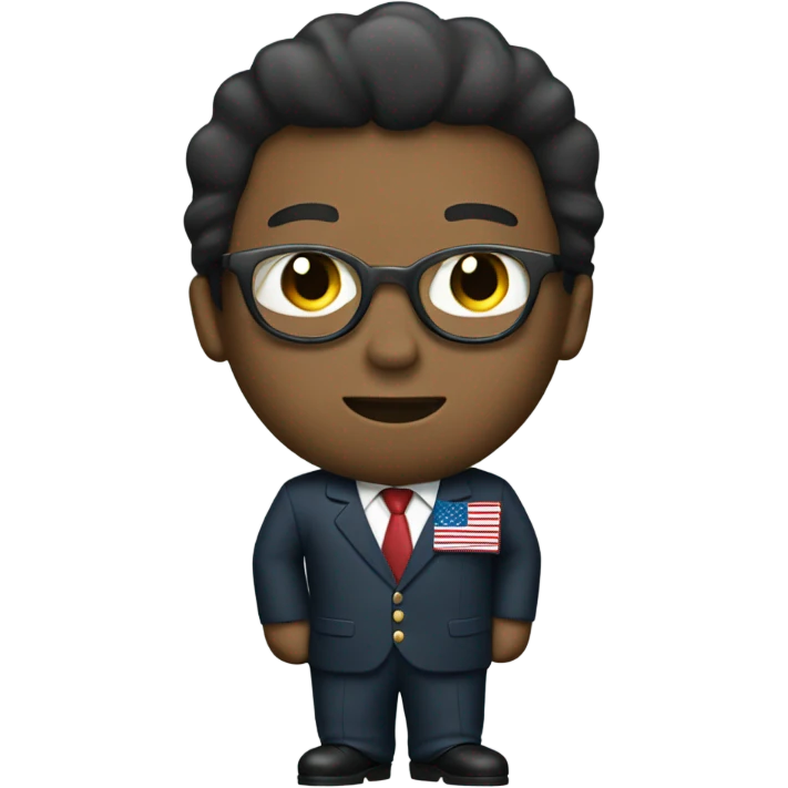 thomas in a train body wearing a suit with an American flag emoji