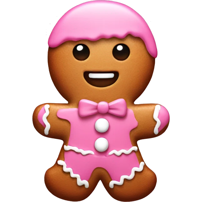 Pink gingerbread man emoji