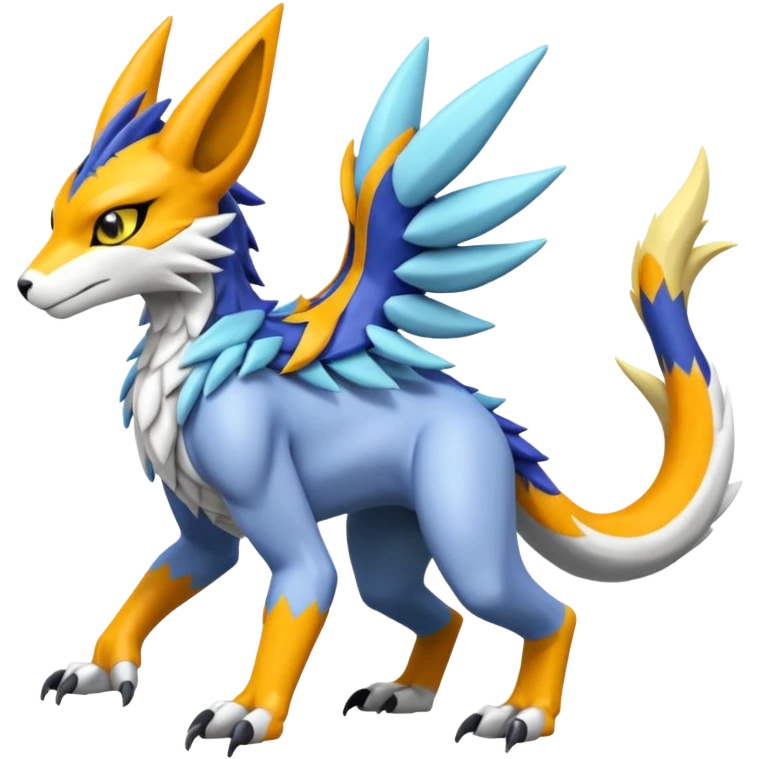 Colorful Smooth Soft Scaled Meloetta-Wargreymon-Renamon-Sergal-Pokémon-Digimon-Fakémon-fusion-hybrid-creature emoji