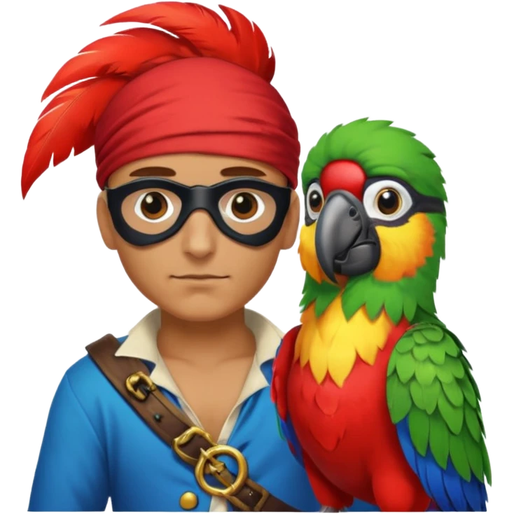 pirate and parrot emoji