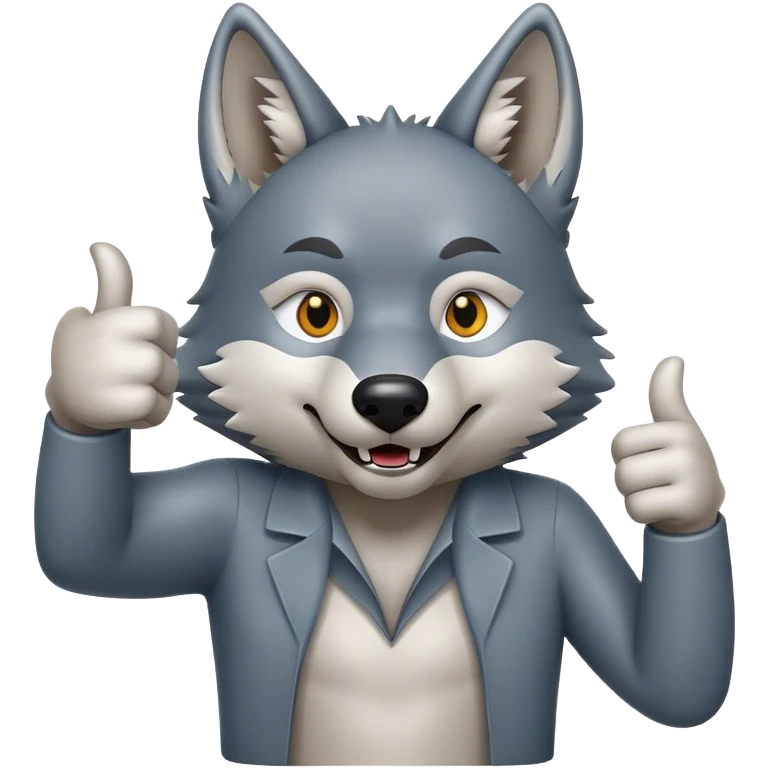 Wolf giving thumbs up emoji