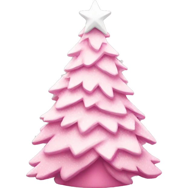 A pink and white Christmas tree  emoji