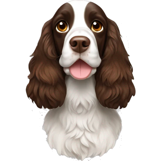 English springer spaniel with a brown face emoji
