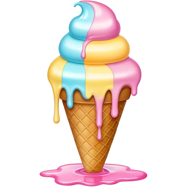 Melted pastel ice cream emoji