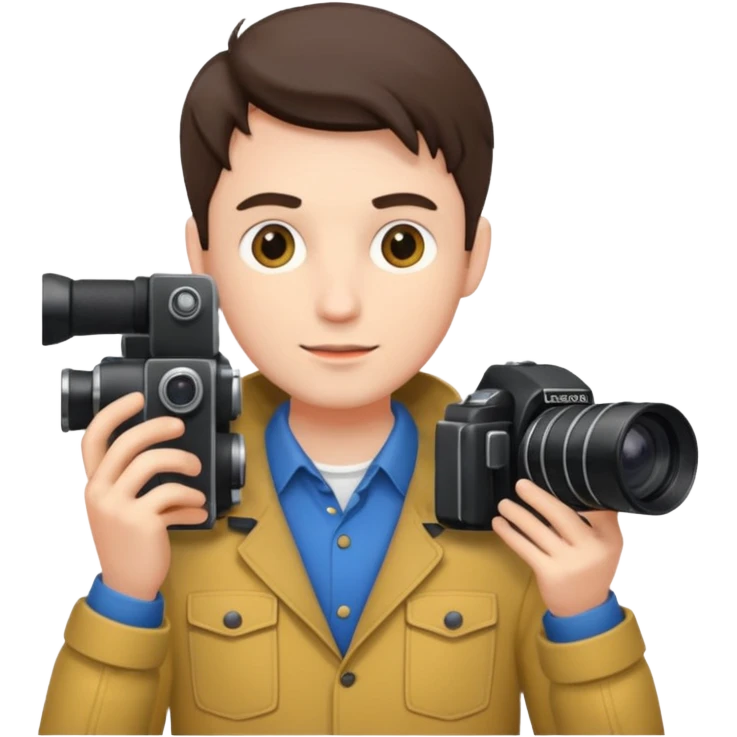 man with Camera, different outfits. emoji