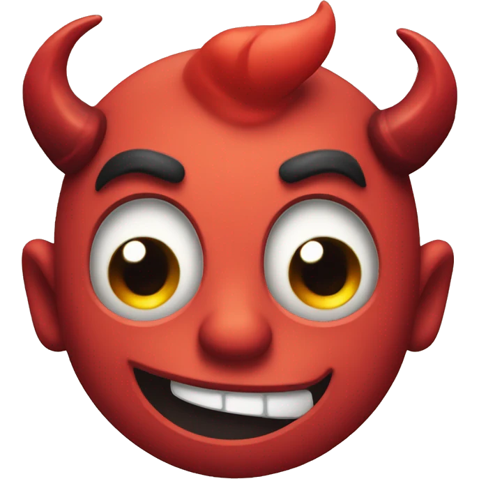 Blushing drunk emoji with devil horns emoji