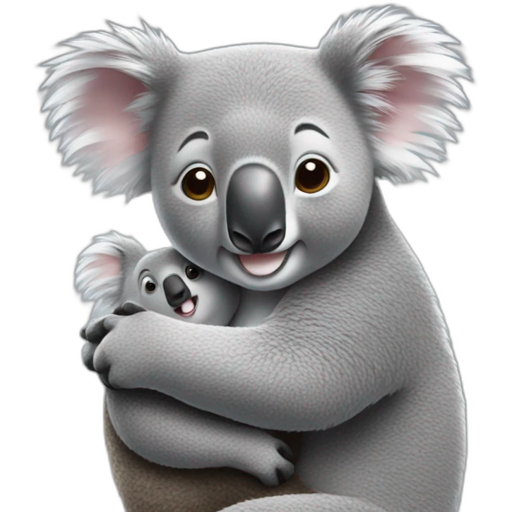Koala hugging another koala emoji