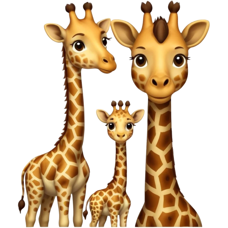 High resolution giraffe with its baby emoji