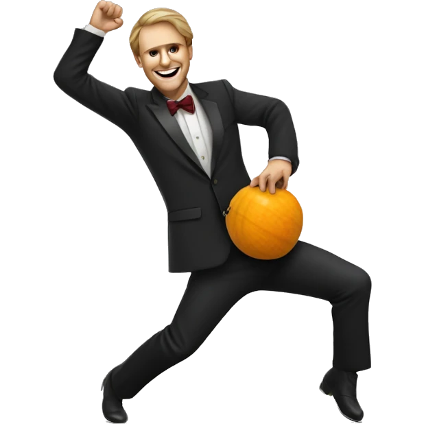 A squash ball dancing disco, party style emoji