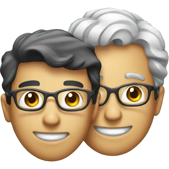 two scientists smiling emoji