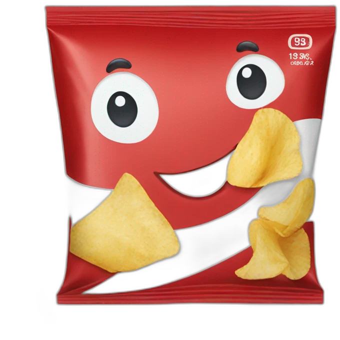 chips packet in red color emoji