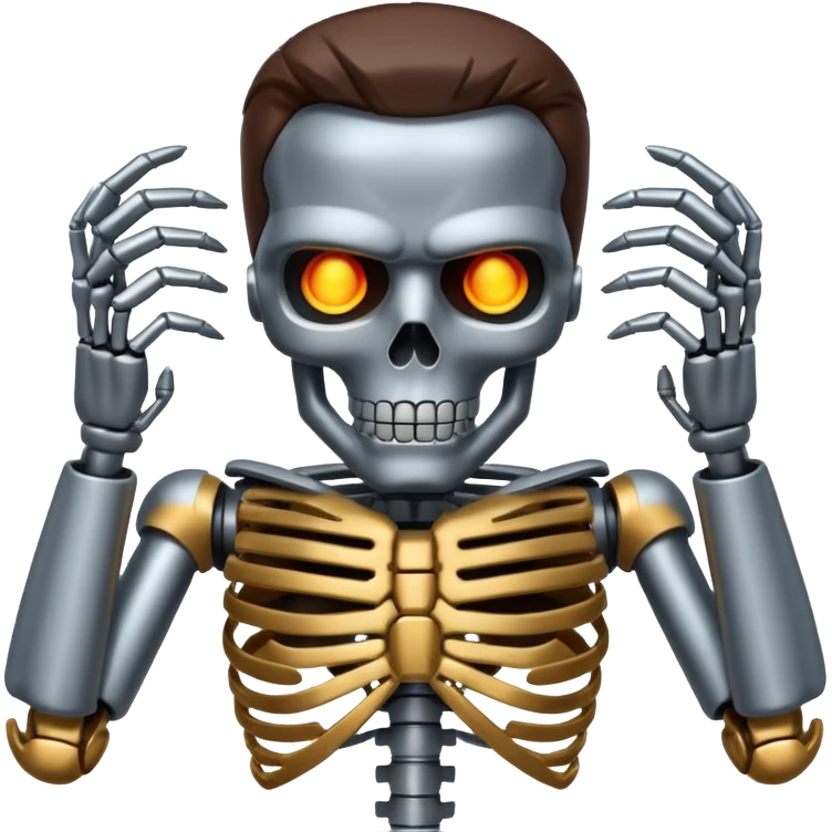 Terminator with metal skeleton emoji