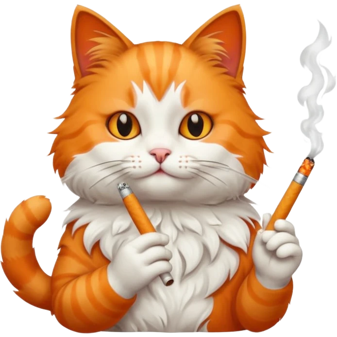 cat holding a cigarette emoji