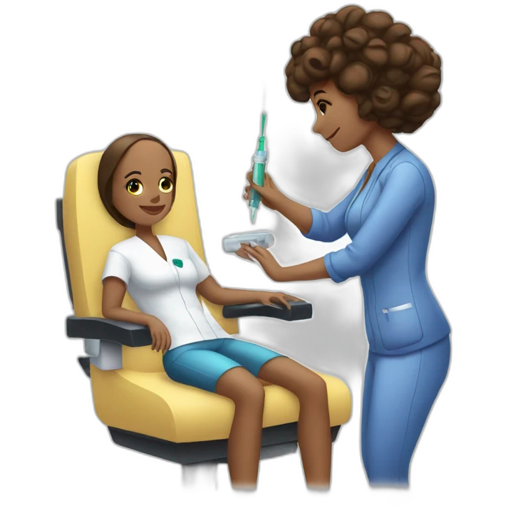 the cosmetologist gives an injection emoji
