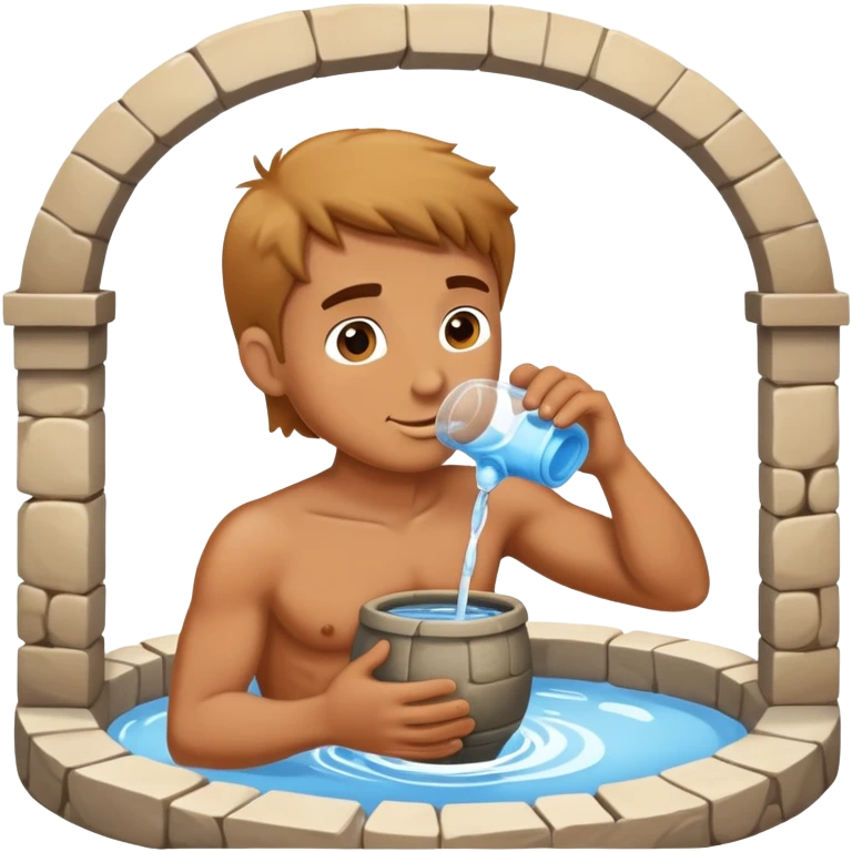 God like man drinking water form a well  emoji