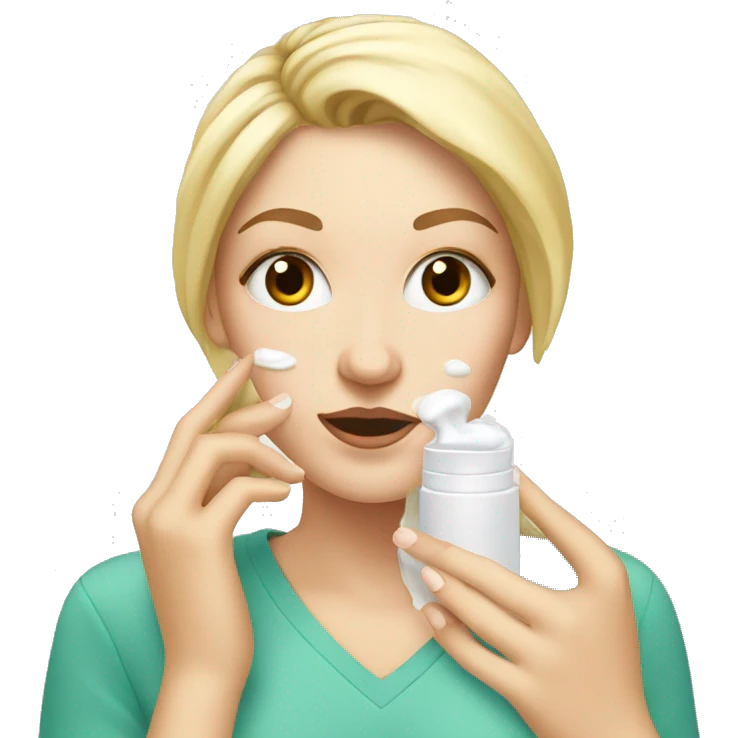 white girl applying cream on face emoji