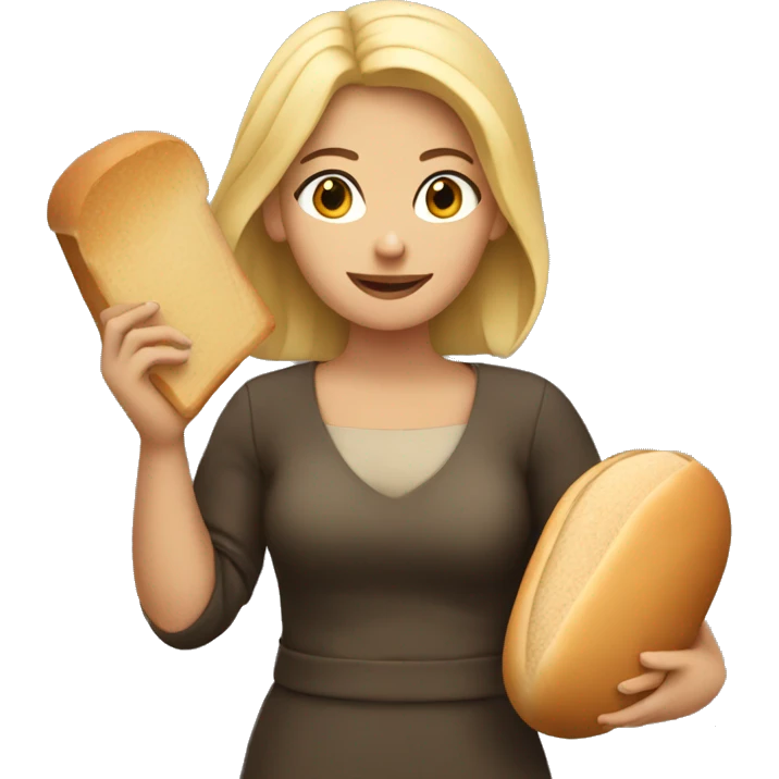 blond women with bread in hand emoji