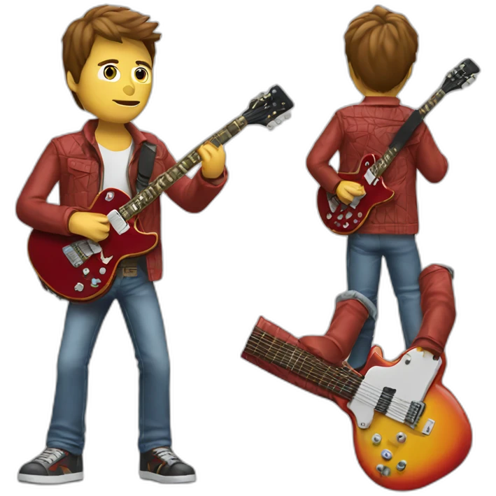 Marty McFly playing guitar emoji