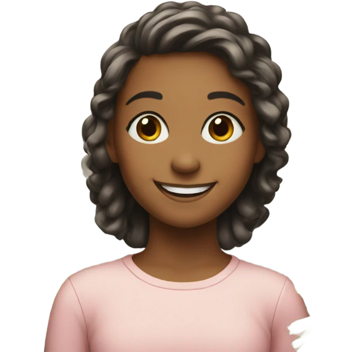 smiling girl with Christmas tree  emoji