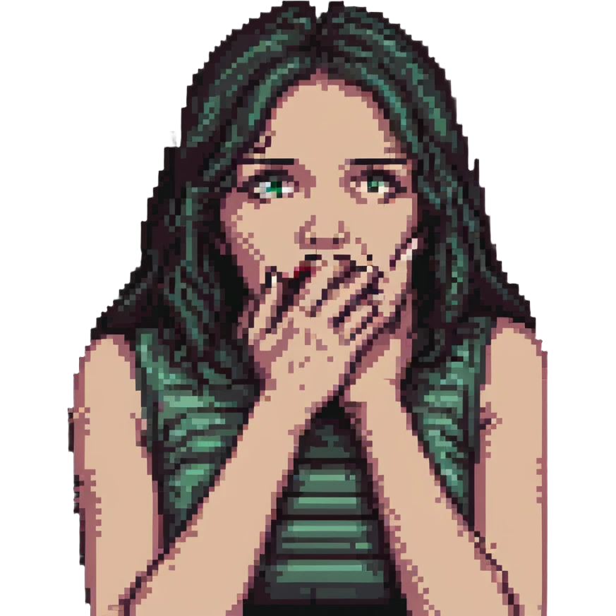 woman scared hand on mouth terrified emoji