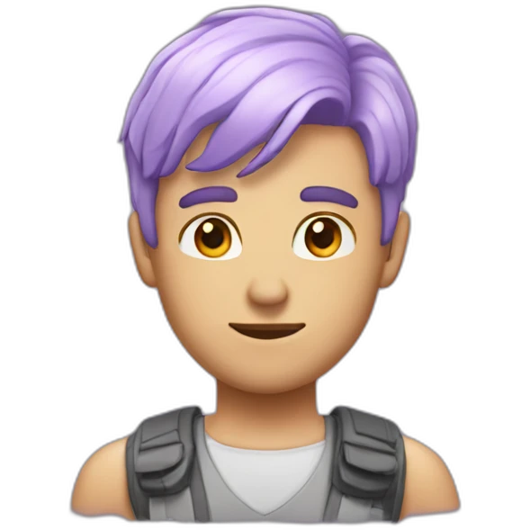 a guy with lilac 9mm hair and groves emoji