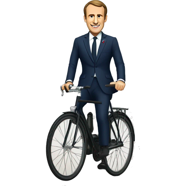 Macron sur un vélo  emoji