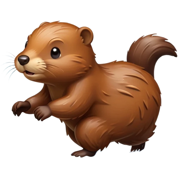 beaver running in the morning emoji
