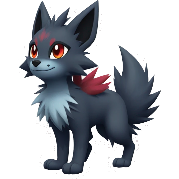 Cool Edgy Zorua-Zoroark-Mightyena full body emoji