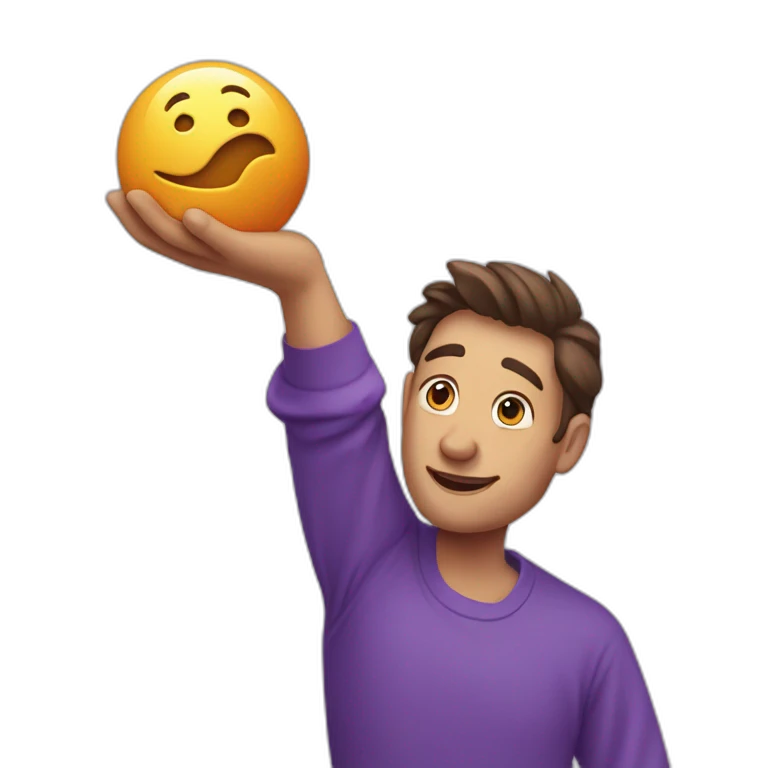 Un homme violet avec une grosse pierre dans les mains emoji