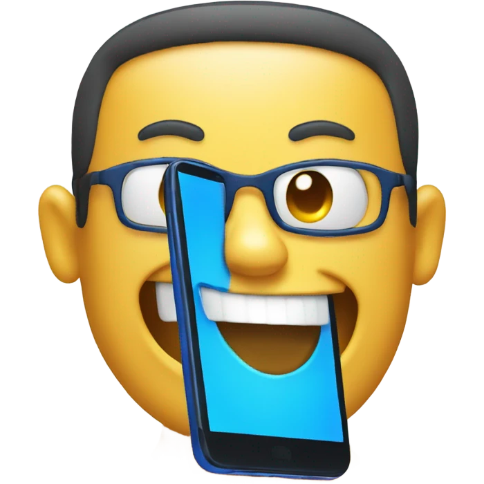 BLUE smartphone laughing emoji