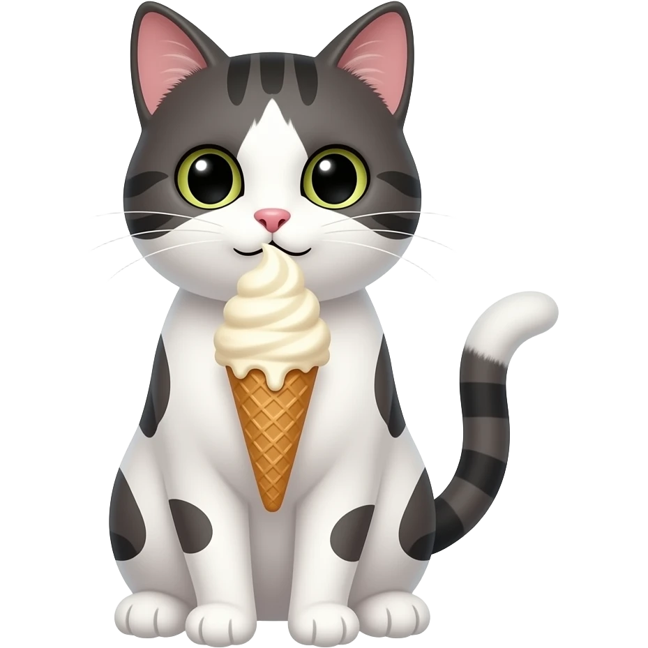 cats with ice cream emoji