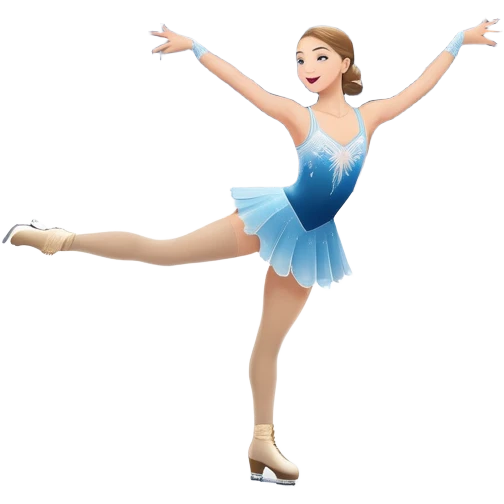 An icon featuring a graceful figure skater performing a flawless routine on an ice rink. The background shows a grand arena, Madison Square Garden, filled with spectators. Snowflakes and spotlights add to the elegance and beauty of the performance. Transparent background. emoji